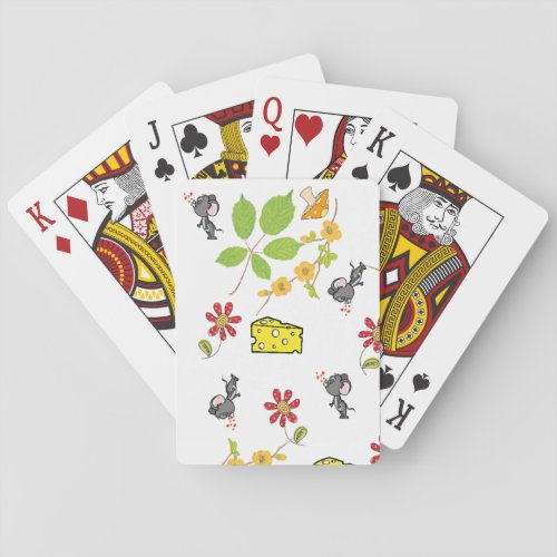 Mouse Mice Cheese Floral Playing Card Deck