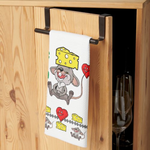 Mouse Mice Cheese Kitchen Hand Towel