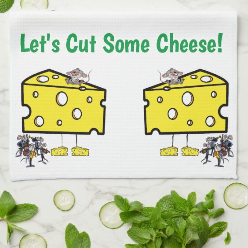 Mouse Mice Cut Cheese Music Kitchen Hand Towel