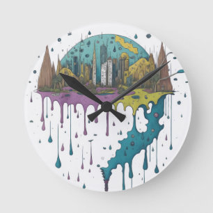 Mouse monster round clock