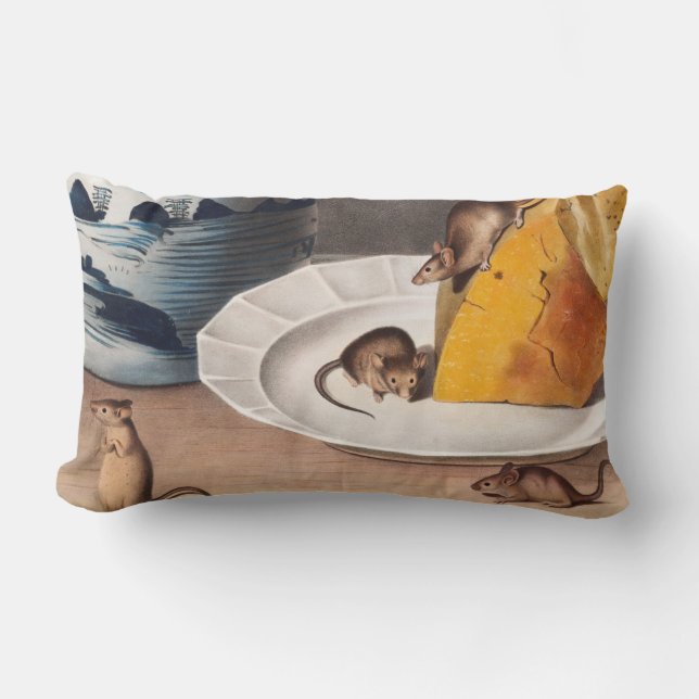 Mouse (Mus-musculus) Illustration Lumbar Pillow (Front)