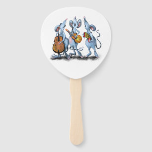 Mouse Music Band Funny Party Hand Fan