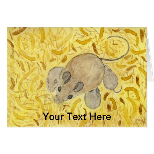 Mouse Nest Watercolor Cards (Front Horizontal)