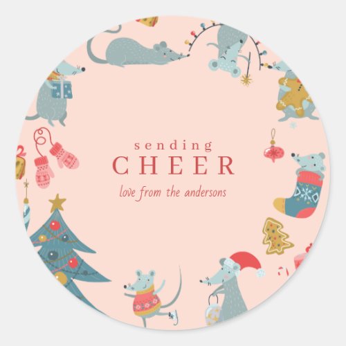 Mouse  Not a Creature Was Stirring Holiday Classic Round Sticker