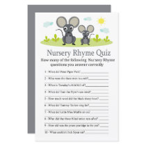 Mouse Nursery Rhyme Quiz baby shower game