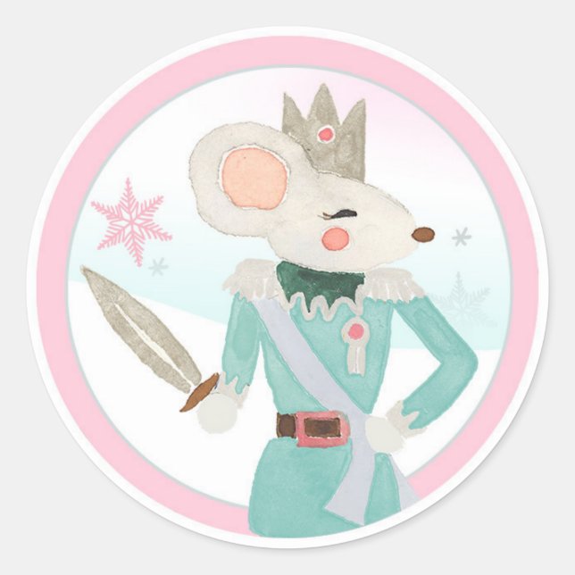 Mouse Nutcracker Land Sweets Girl Birthday Cupcake Classic Round Sticker (Front)