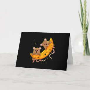 Mouse On Cheese Moon Gift Low Carb Diet Cheese Card