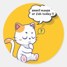 Mouse or Fish? – funny pet- Deep Thinking Cat