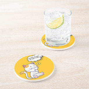 Mouse or Fish? – funny pet- Deep Thinking Cat Coaster