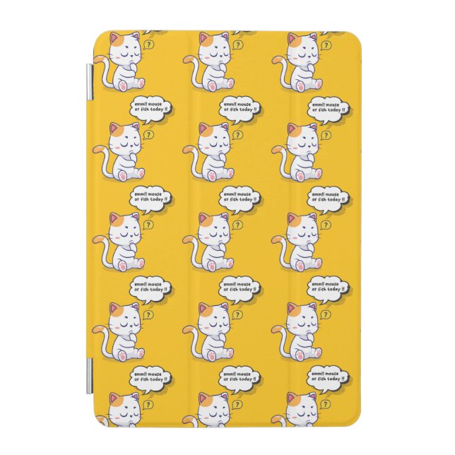 Mouse or Fish? – funny pet- Deep Thinking Cat iPad Mini Cover (Front)