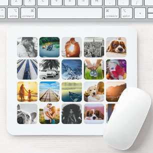 Mouse Pad 20 Photo Grid Template Collage Rounded