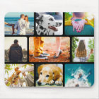 Mouse Pad 9 Photo Template Collage Rounded Frame