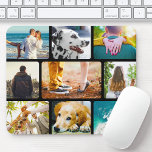 Mouse Pad 9 Photo Template Collage Rounded Frame<br><div class="desc">Personalized 9 photo collage mouse pad with rounded black frame. Perfect gift for a loved one in the family.</div>