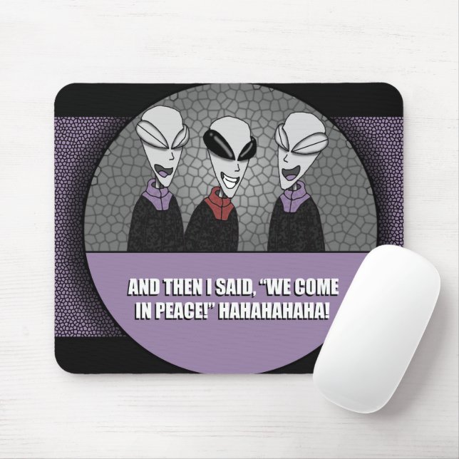 Mouse Pad - Area 51 aliens joke (With Mouse)