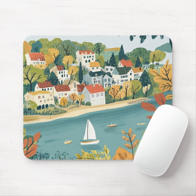 Mouse Pad, autumn village Mouse Pad (With Mouse)
