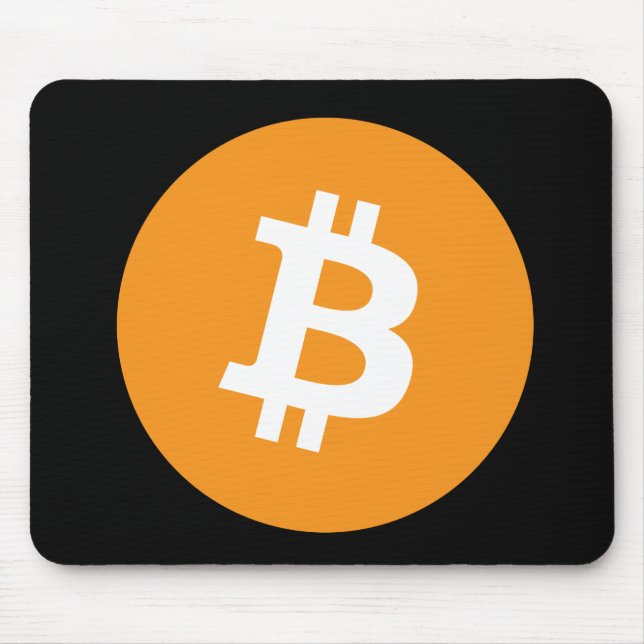 Mouse Pad Bitcoin Black Orange Cryptocurrency (Front)