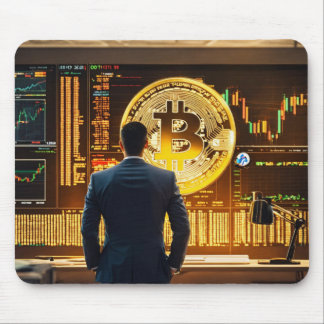 Mouse pad bitcoin logo design
