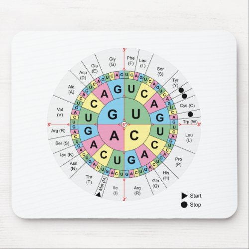 Mouse Pad Codons Amino Acids Genetic Code DNA