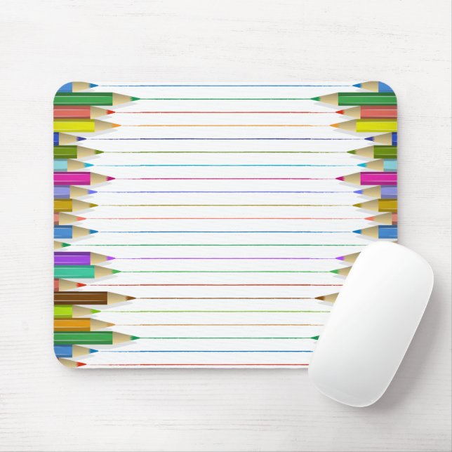 Mouse Pad - Colored Pencil Lines (With Mouse)