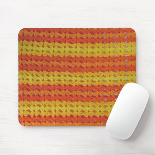 Mouse Pad _ Crochet Pattern of Orange Shells