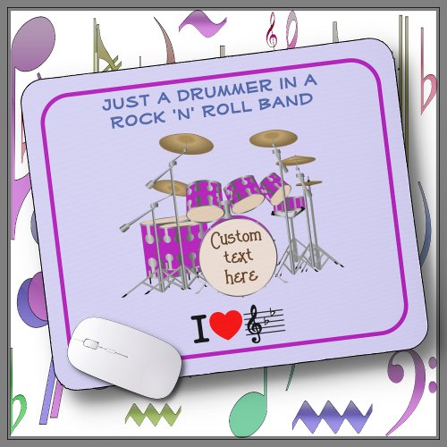 MOUSE PAD _Drummer in a Rock n Roll Band Violet