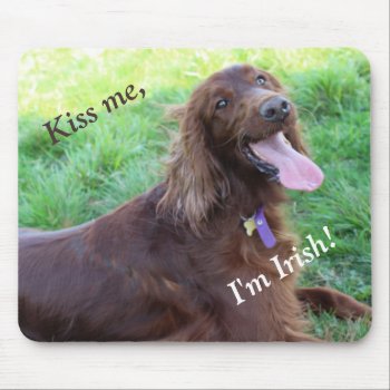 Mouse Pad Featuring An Irish Setter by CrazyTabby at Zazzle