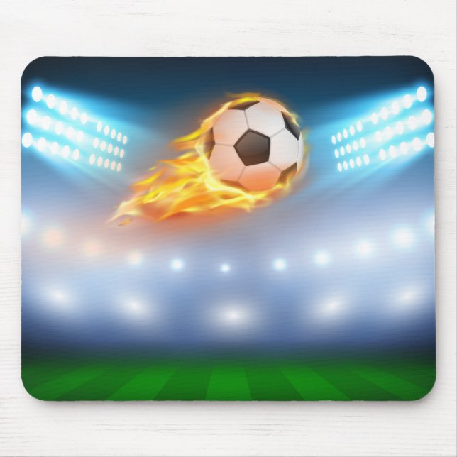 Mouse Pad-Flaming Soccer Ball Mouse Pad (Front)
