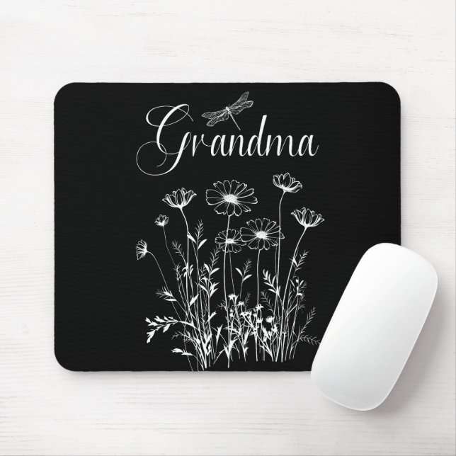 Mouse Pad - Grandma Wildflower Dragonfly (With Mouse)
