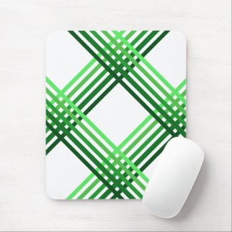 Mouse Pad - Green Stripes Crossed