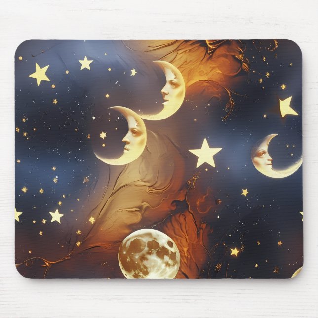 Mouse Pad – Luxury Dreamy Fiery Orange Celestial M (Front)
