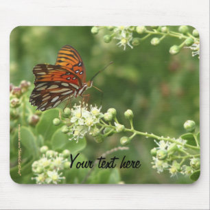 Mouse Pad Personalized Orange Butterfly