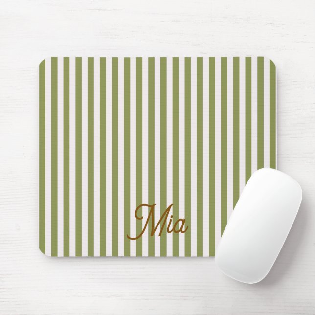 Mouse Pad Personalized Striped Custom Name (With Mouse)