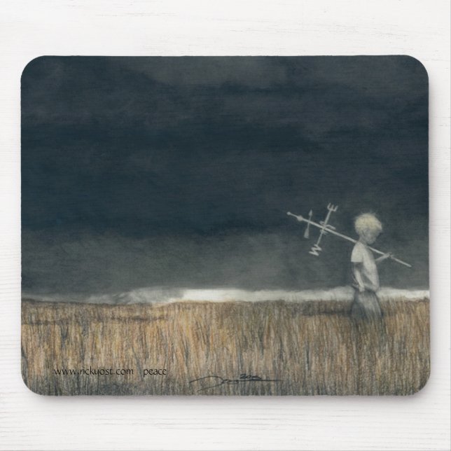 Mouse pad w/my pencil art, 'Childhood' (Front)