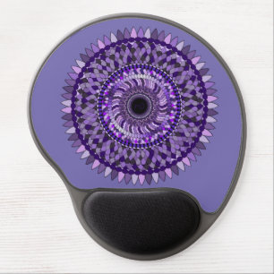 mouse pad with a purple mandala design