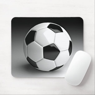 Mouse Pad With Black And White Soccer Ball