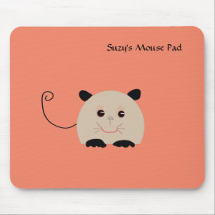 Mouse Pad with Cute Illustrated Mouse