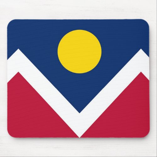 Mouse pad with Flag of Denver Colorado _ USA