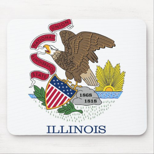 Mouse pad with Flag of Illinois State _ USA