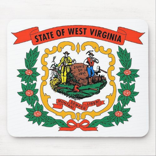 Mouse pad with Flag of West Virginia State _ USA