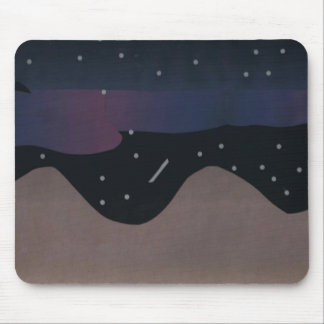 Mouse Pad with Mountain and Night Sky