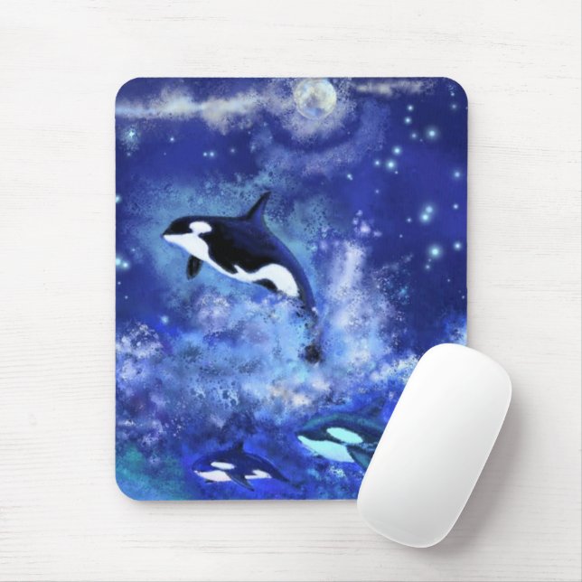 Mouse Pad with Orcas (With Mouse)