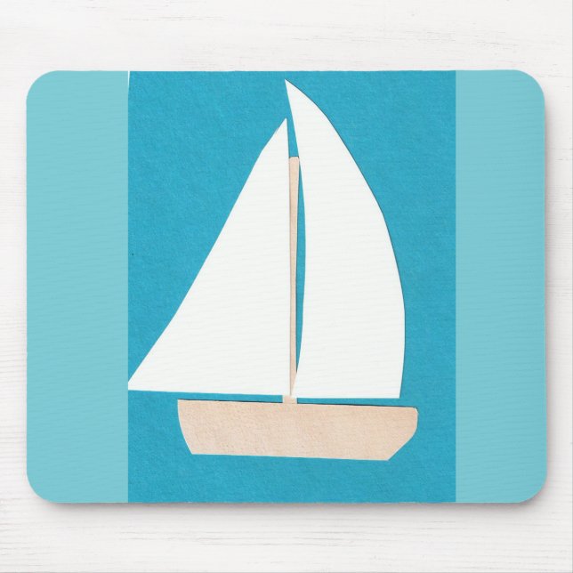 Mouse Pad with Sailboat Design (Front)