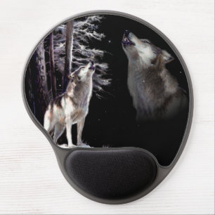 Mouse Pad Wolf howling Imagery of His Mate in Ski