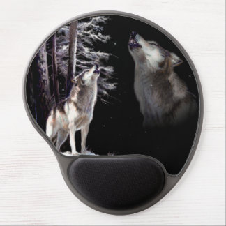 Mouse Pad Wolf howling Imagery of His Mate in Ski