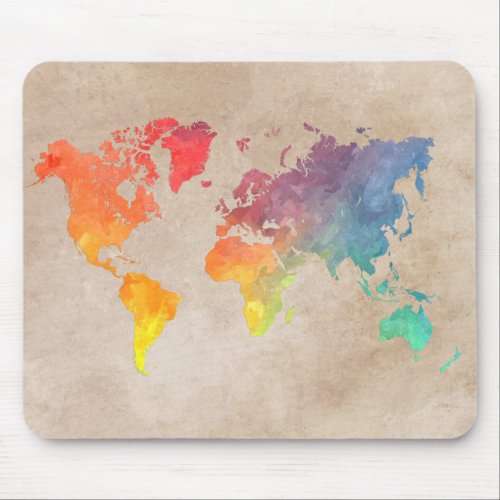 Mouse pad world map map