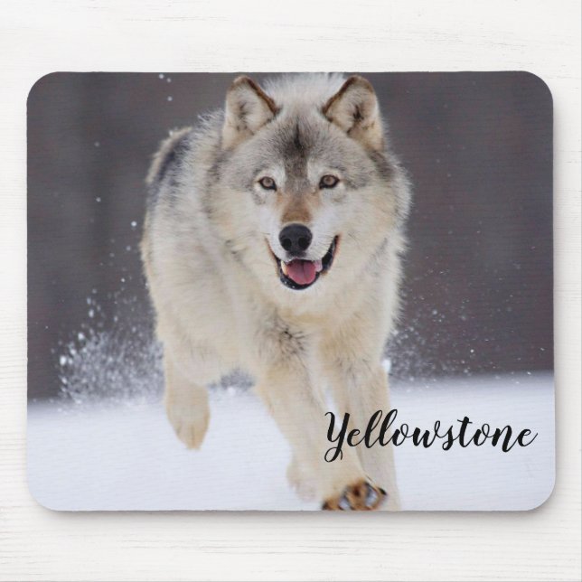 Mouse Pad-Yellowstone Wolf Mouse Pad (Front)