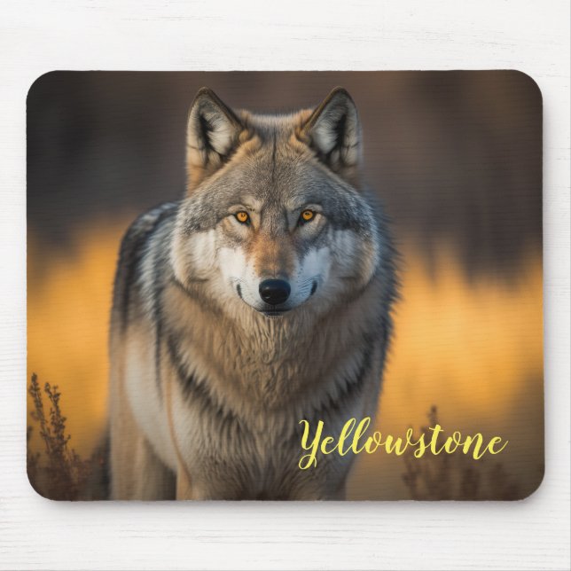 Mouse Pad-Yellowstone Wolf Mouse Pad (Front)