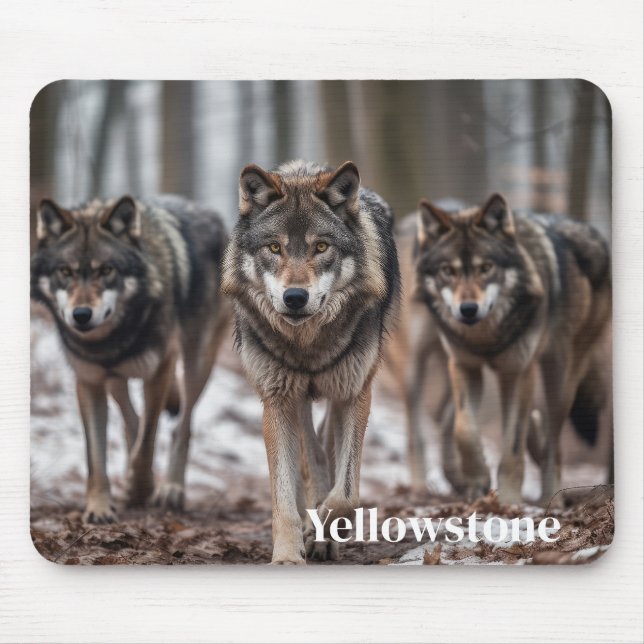 Mouse Pad-Yellowstone Wolves Mouse Pad (Front)