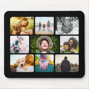 Mouse Pad Your 9 Photos Template Collage Frame