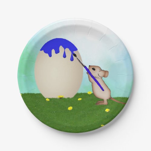 Mouse Painting An Easter Egg Paper Plates